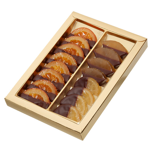 Geschenkschachtel Ananas-Zitronen-Orangen mit Schokolade